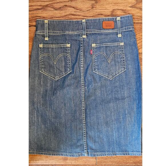 Vintage Levi's Classic Sunset Denim Skirt Midi Women Size 10‎ Waist 32 - Picture 5 of 8